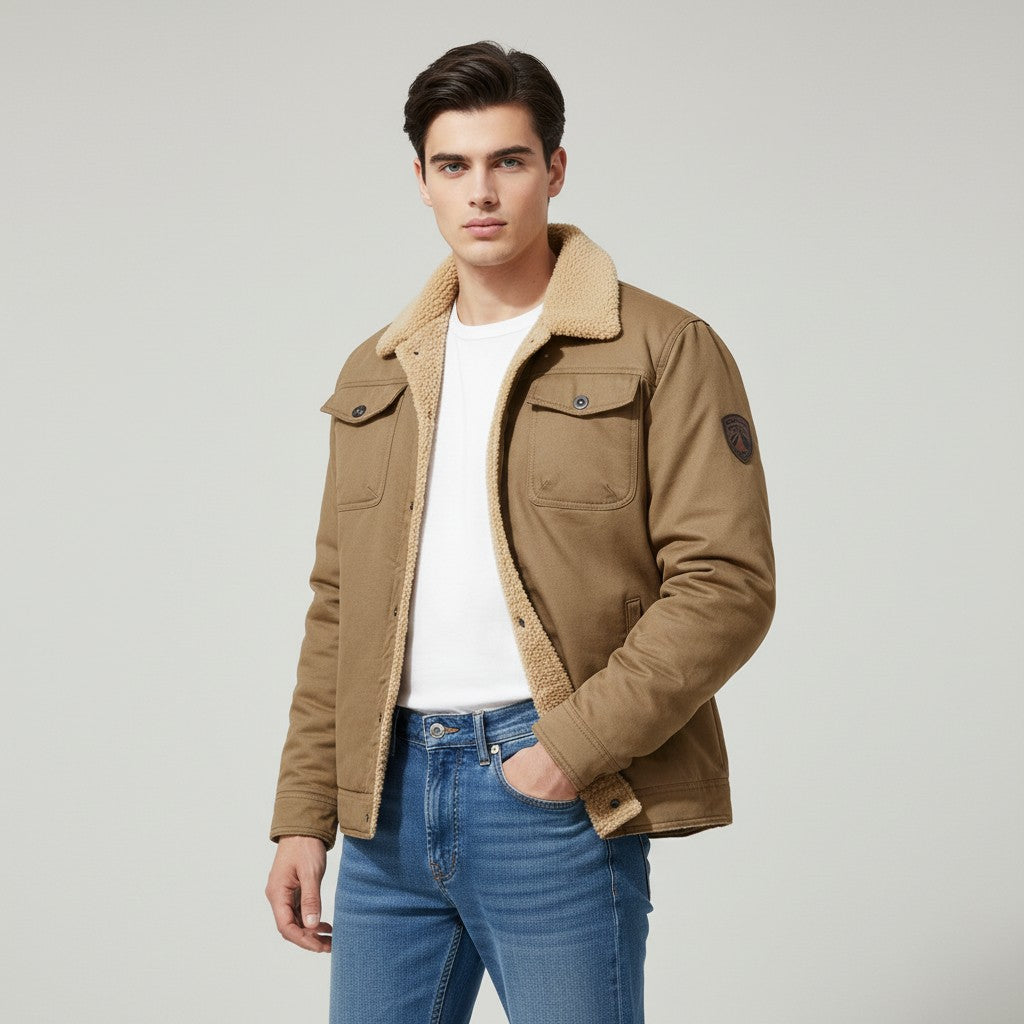 Winter Bomber Jacket Cotton Blend Cold Weather Outerwear-Bon Voyage Vintage