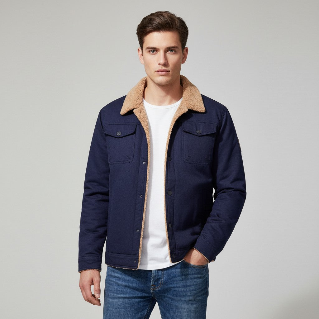 Winter Bomber Jacket Cotton Blend Cold Weather Outerwear-Bon Voyage Vintage