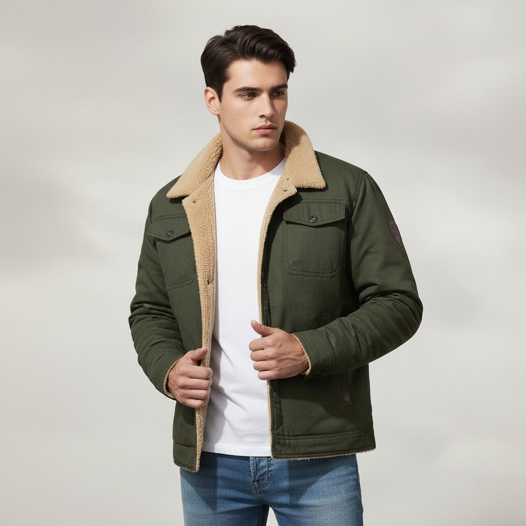 Winter Bomber Jacket Cotton Blend Cold Weather Outerwear-Bon Voyage Vintage