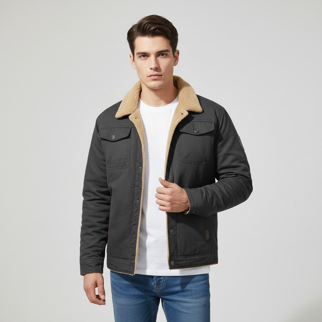 Winter Bomber Jacket Cotton Blend Cold Weather Outerwear-Bon Voyage Vintage