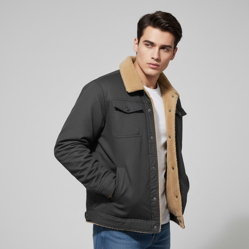 Winter Bomber Jacket Cotton Blend Cold Weather Outerwear-Bon Voyage Vintage