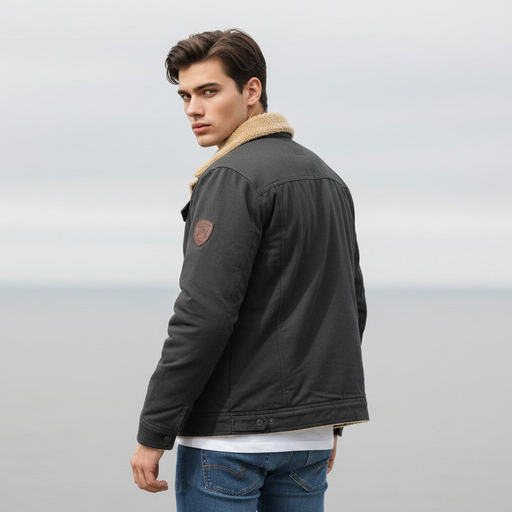 Winter Bomber Jacket Cotton Blend Cold Weather Outerwear-Bon Voyage Vintage
