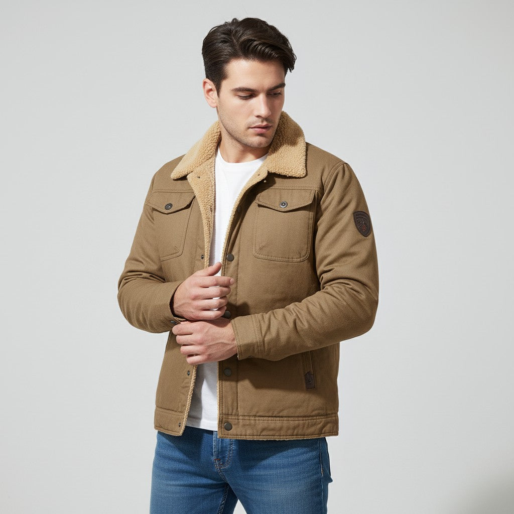 Winter Bomber Jacket Cotton Blend Cold Weather Outerwear-Bon Voyage Vintage