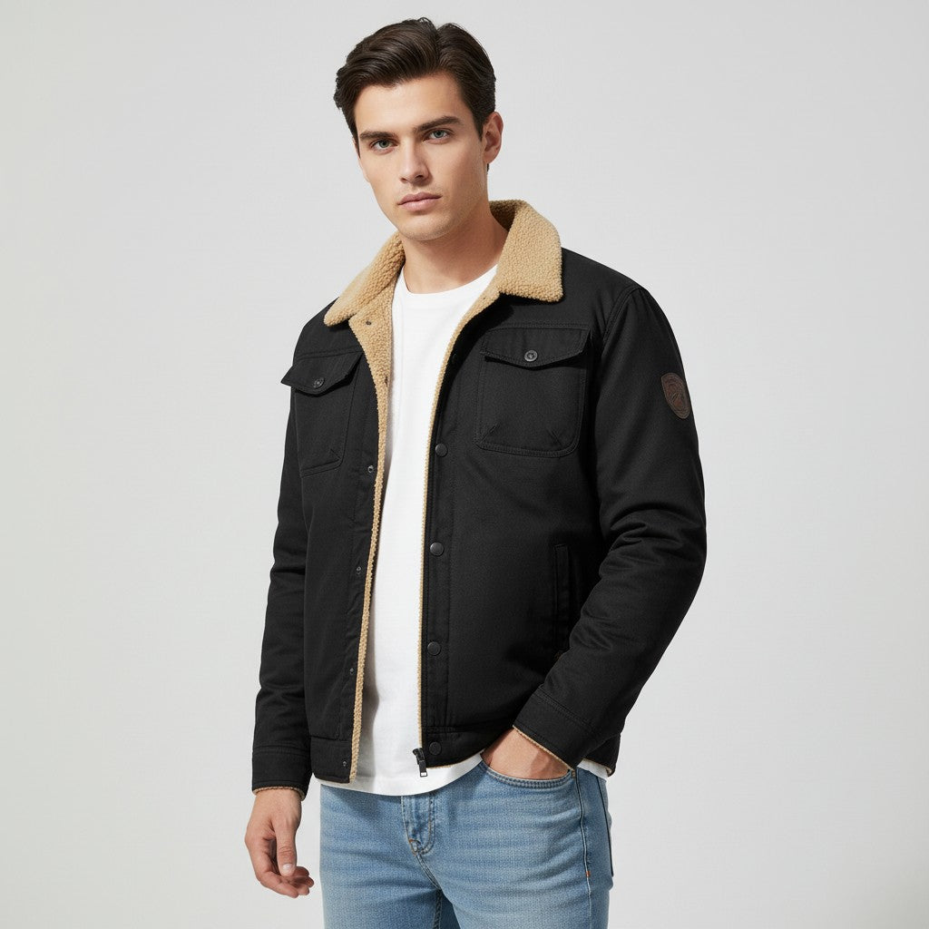 Winter Bomber Jacket Cotton Blend Cold Weather Outerwear-Bon Voyage Vintage