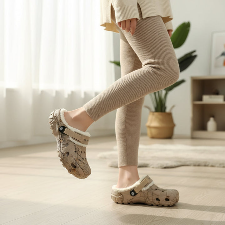 Winter Fleece-Lined EVA Clogs for Indoor Outdoor Comfort-Bon Voyage Vintage