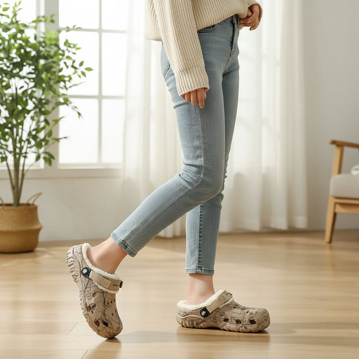 Winter Fleece-Lined EVA Clogs for Indoor Outdoor Comfort-Bon Voyage Vintage