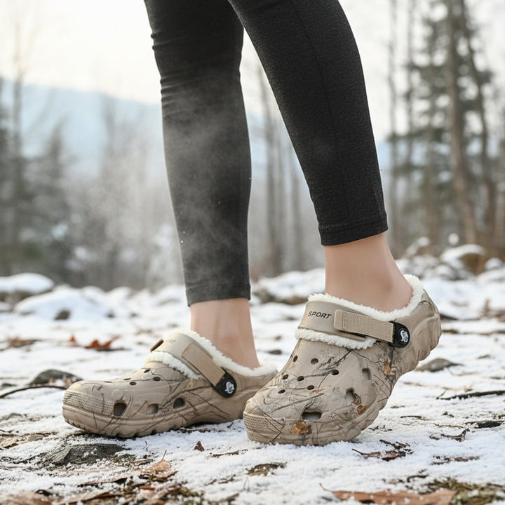 Winter Fleece-Lined EVA Clogs for Indoor Outdoor Comfort-Bon Voyage Vintage