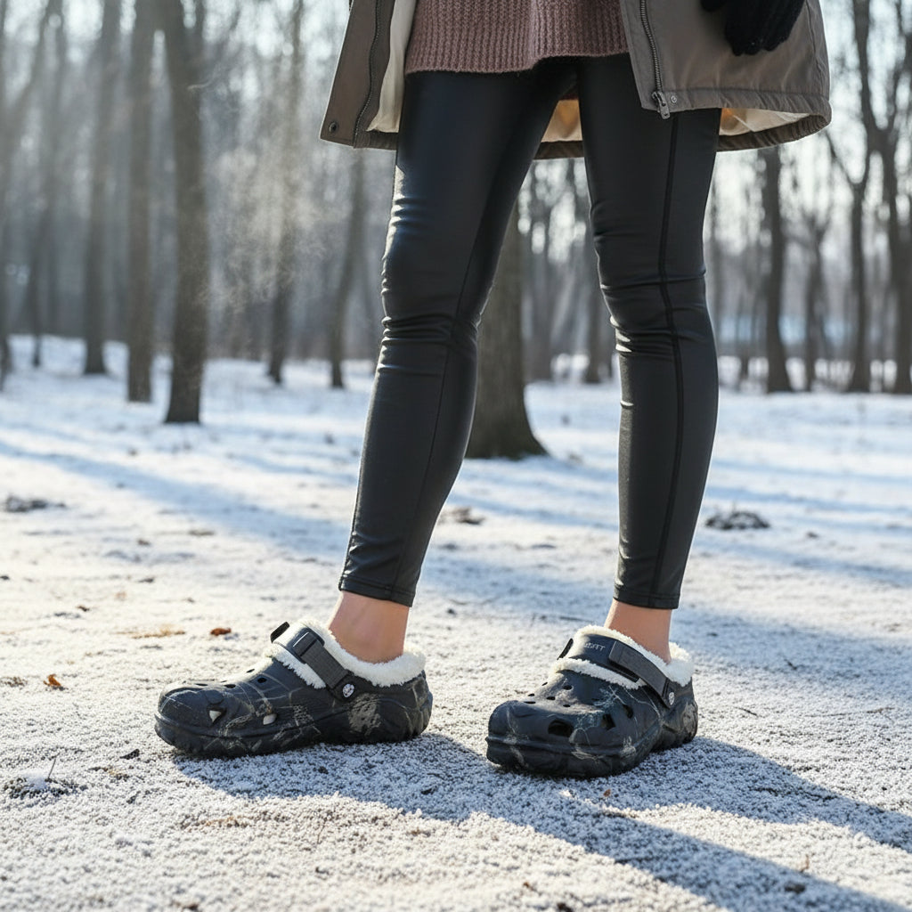 Winter Fleece-Lined EVA Clogs for Indoor Outdoor Comfort-Bon Voyage Vintage