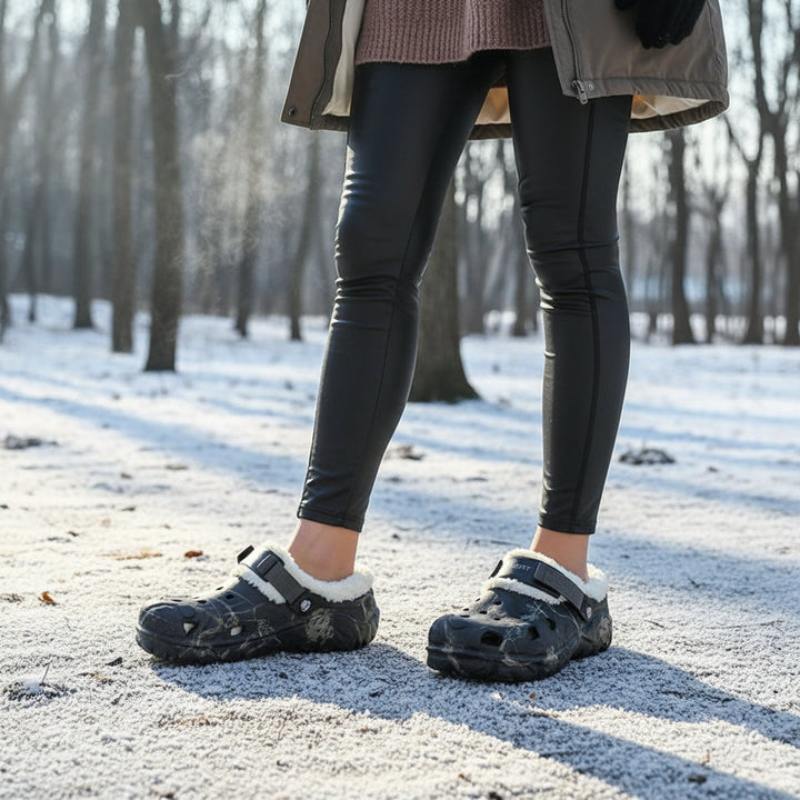 Winter Fleece-Lined EVA Clogs for Indoor Outdoor Comfort-Bon Voyage Vintage