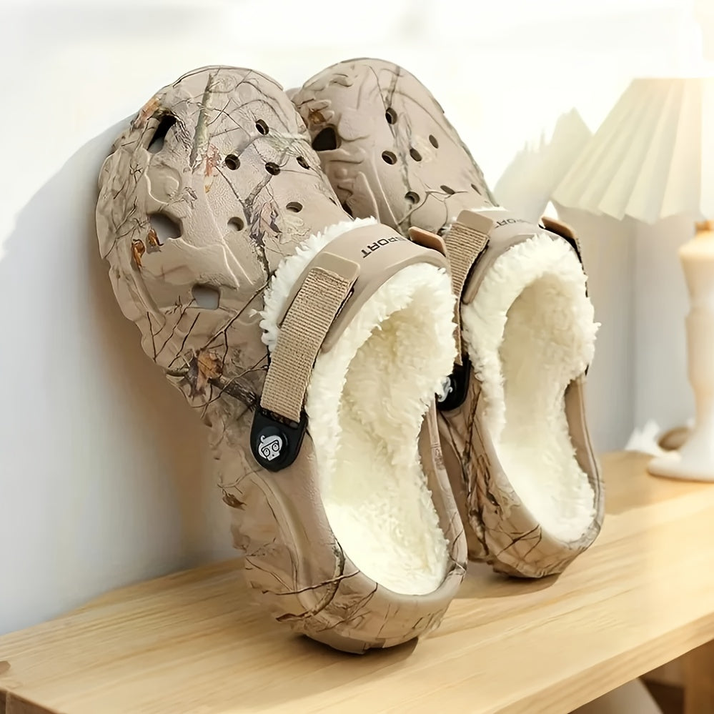 Winter Fleece-Lined EVA Clogs for Indoor Outdoor Comfort-Bon Voyage Vintage
