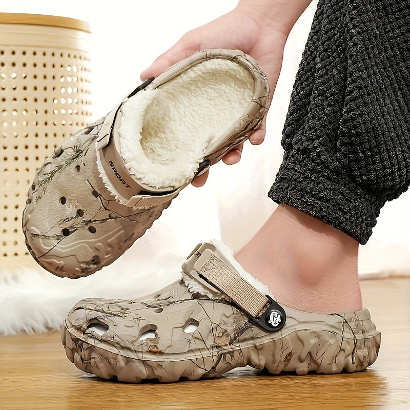 Winter Fleece-Lined EVA Clogs for Indoor Outdoor Comfort-Bon Voyage Vintage