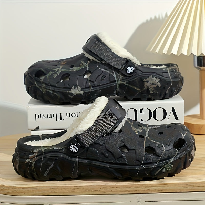 Winter Fleece-Lined EVA Clogs for Indoor Outdoor Comfort-Bon Voyage Vintage