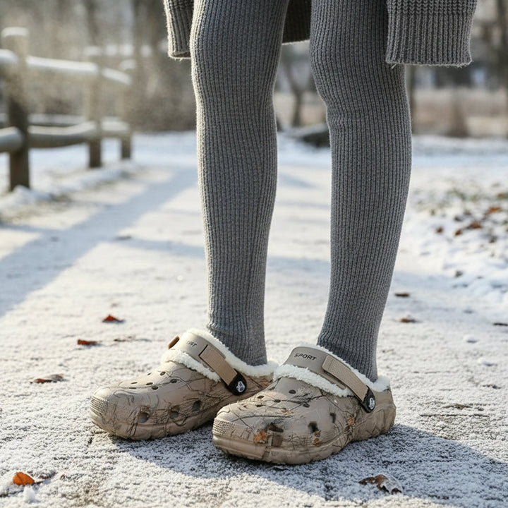 Winter Fleece-Lined EVA Clogs for Indoor Outdoor Comfort-Bon Voyage Vintage