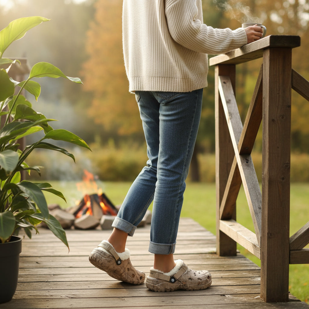 Winter Fleece-Lined EVA Clogs for Indoor Outdoor Comfort-Bon Voyage Vintage