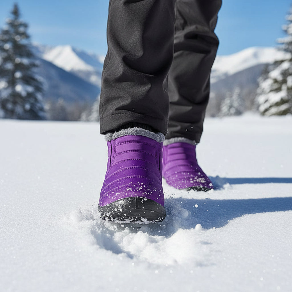 Winter Hiking Boots Non-Slip Thick Sole Insulated Boots with Round Toe-Bon Voyage Vintage