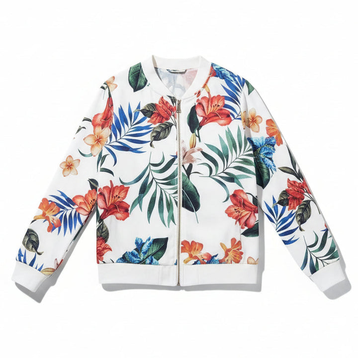 Women's Zip-Up Botanical Print Jacket