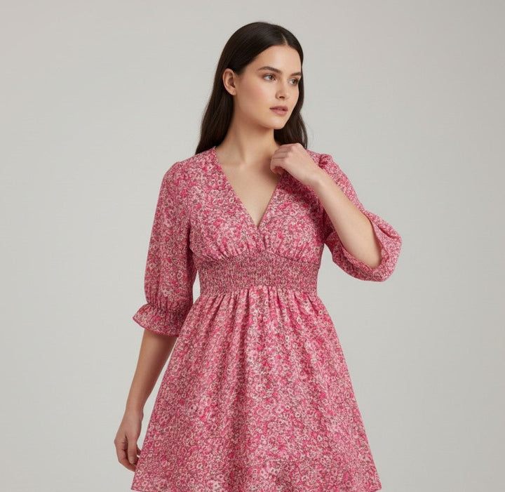 Women’s Autumn Mini Dress Casual Fall Everyday Outfit-Bon Voyage Vintage