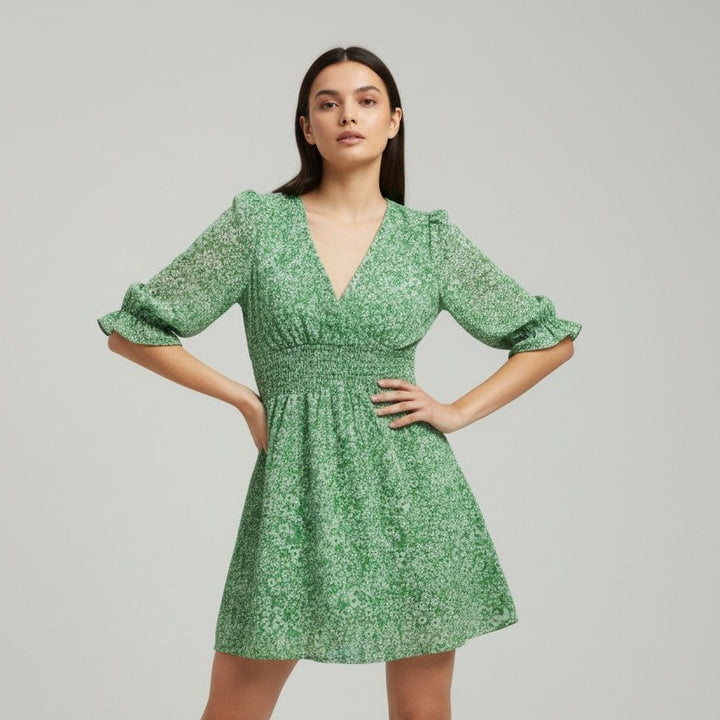 Women’s Autumn Mini Dress Casual Fall Everyday Outfit-Bon Voyage Vintage