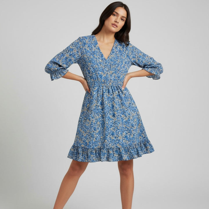 Women’s Autumn Mini Dress Casual Fall Everyday Outfit-Bon Voyage Vintage