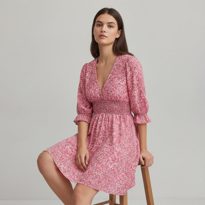 Women’s Autumn Mini Dress Casual Fall Everyday Outfit-Bon Voyage Vintage