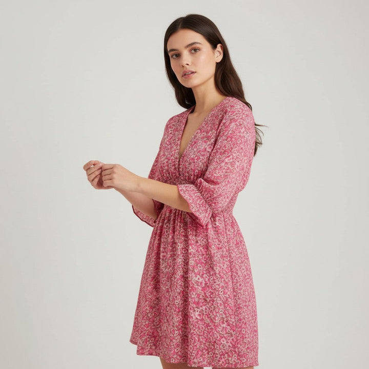 Women’s Autumn Mini Dress Casual Fall Everyday Outfit-Bon Voyage Vintage