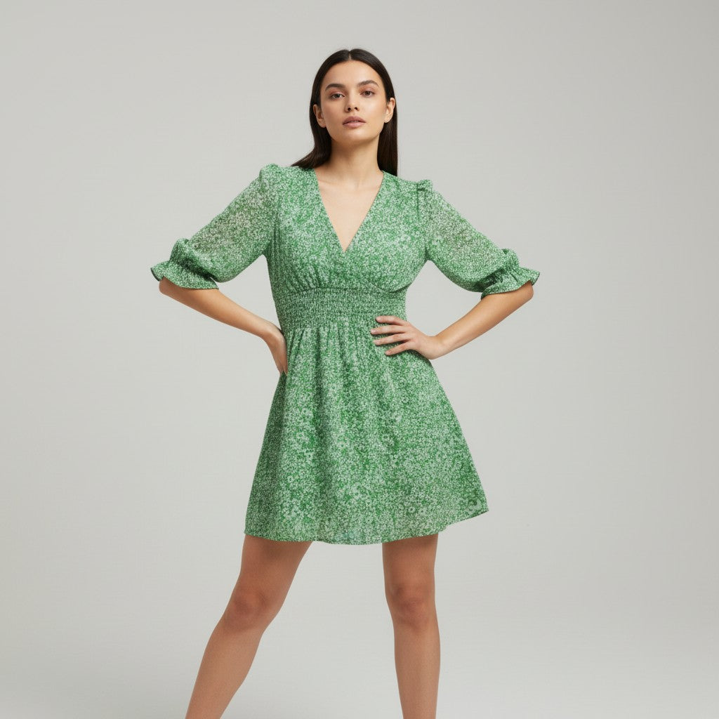 Women’s Autumn Mini Dress Casual Fall Everyday Outfit-Bon Voyage Vintage