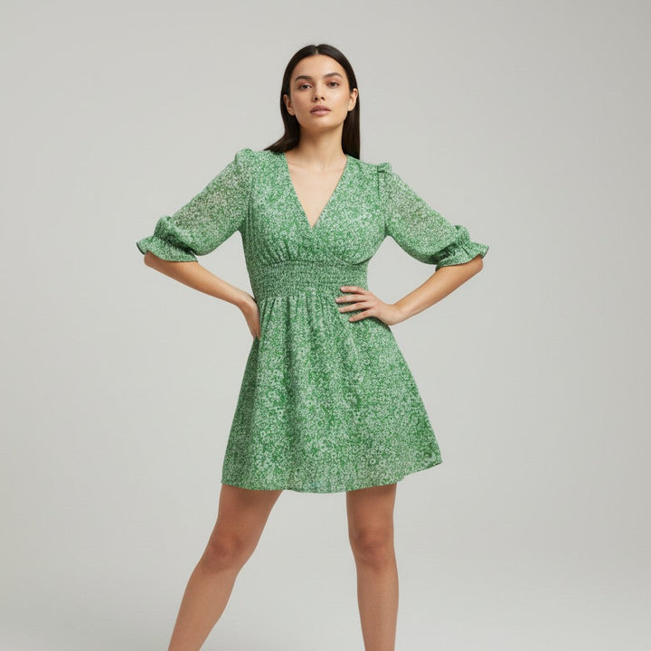 Women’s Autumn Mini Dress Casual Fall Everyday Outfit-Bon Voyage Vintage