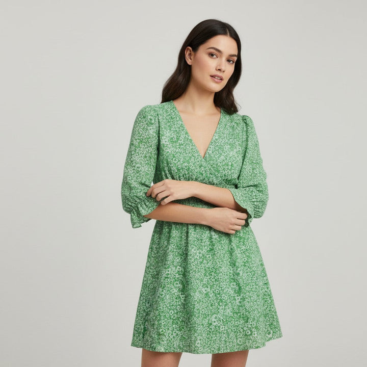 Women’s Autumn Mini Dress Casual Fall Everyday Outfit-Bon Voyage Vintage
