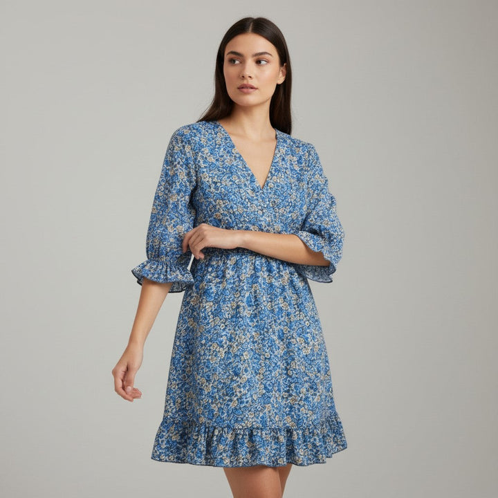 Women’s Autumn Mini Dress Casual Fall Everyday Outfit-Bon Voyage Vintage