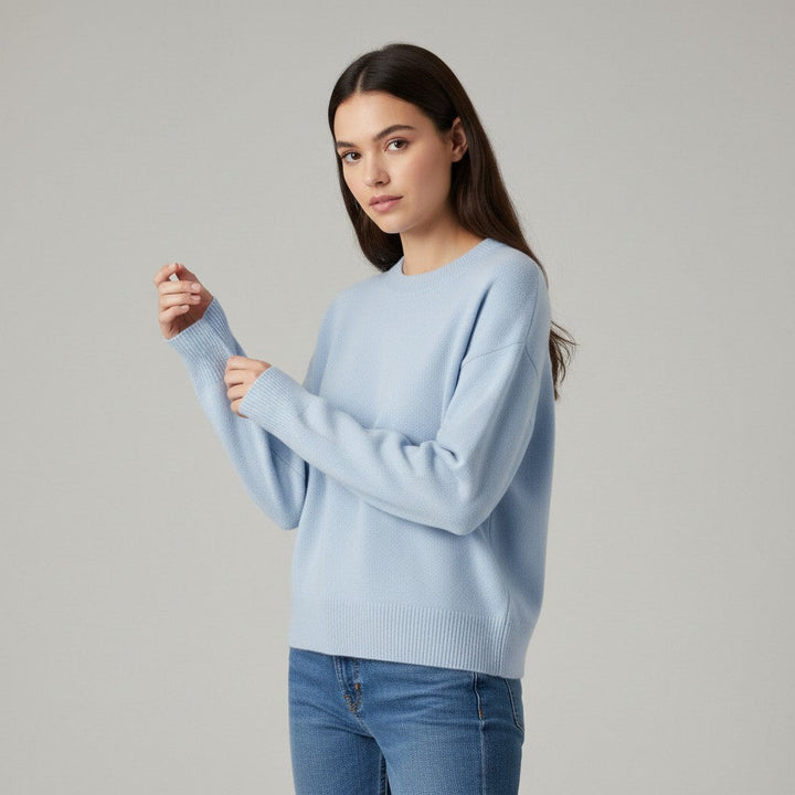 Women’s Cashmere Blend Sweater Soft Elegant Knit Top-Bon Voyage Vintage