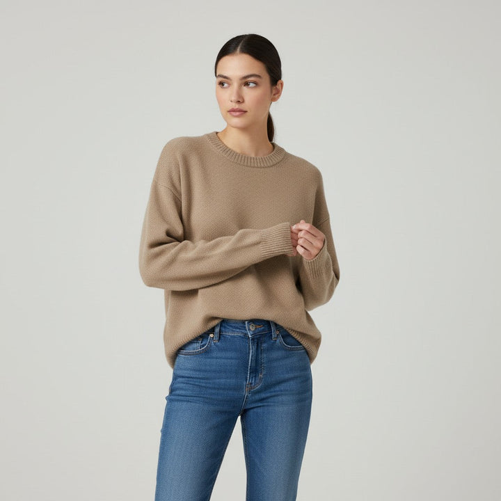 Women’s Cashmere Blend Sweater Soft Elegant Knit Top-Bon Voyage Vintage