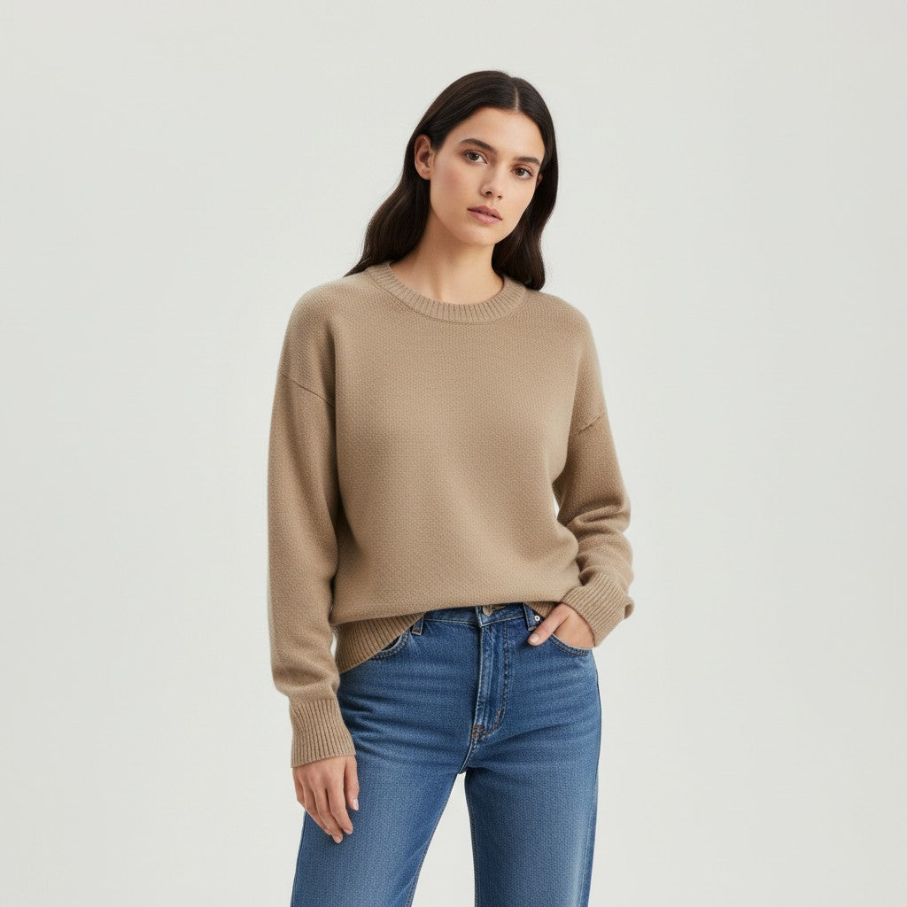 Women’s Cashmere Blend Sweater Soft Elegant Knit Top-Bon Voyage Vintage