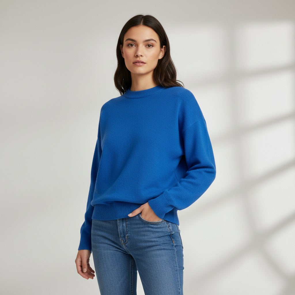 Women’s Cashmere Blend Sweater Soft Elegant Knit Top-Bon Voyage Vintage