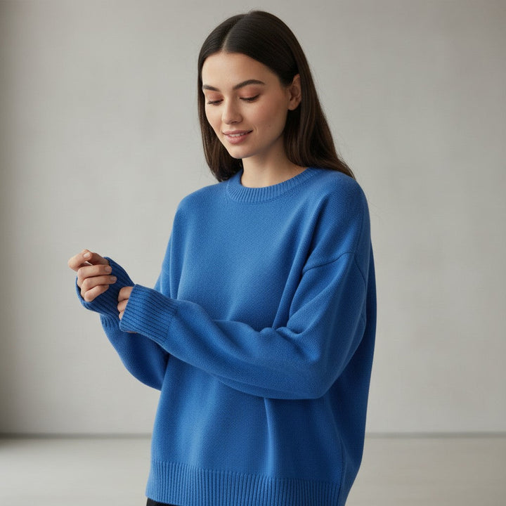 Women’s Cashmere Blend Sweater Soft Elegant Knit Top-Bon Voyage Vintage