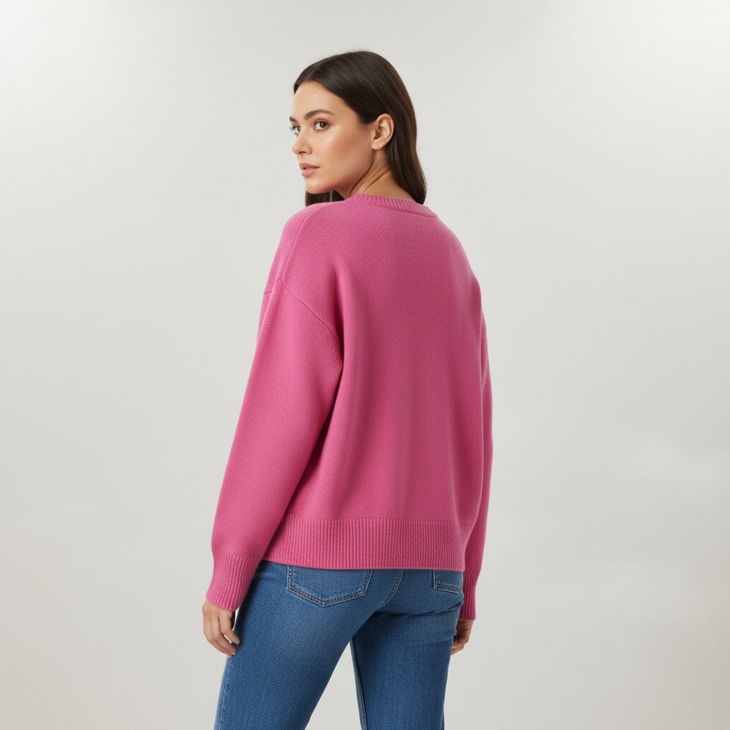 Women’s Cashmere Blend Sweater Soft Elegant Knit Top-Bon Voyage Vintage