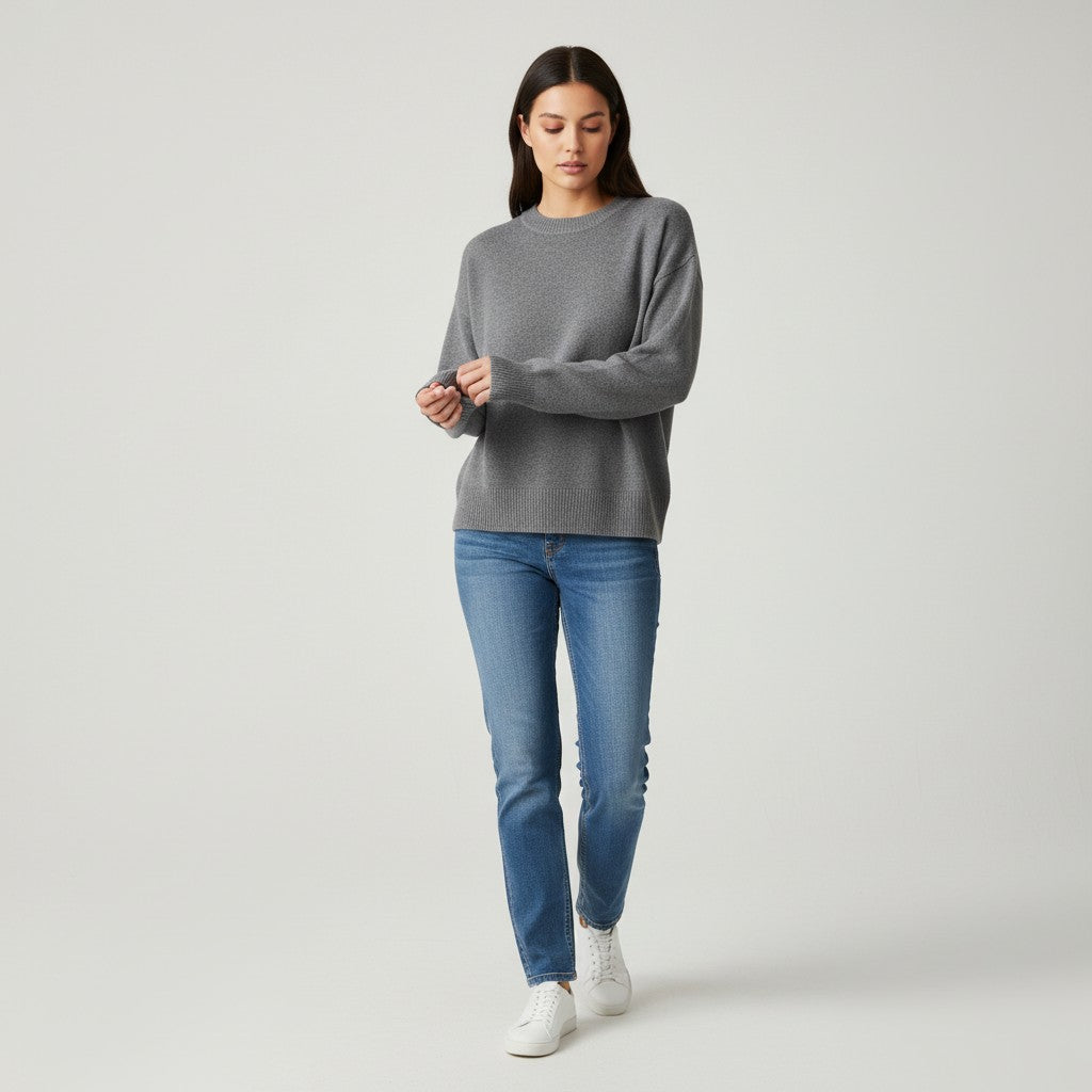 Women’s Cashmere Blend Sweater Soft Elegant Knit Top-Bon Voyage Vintage
