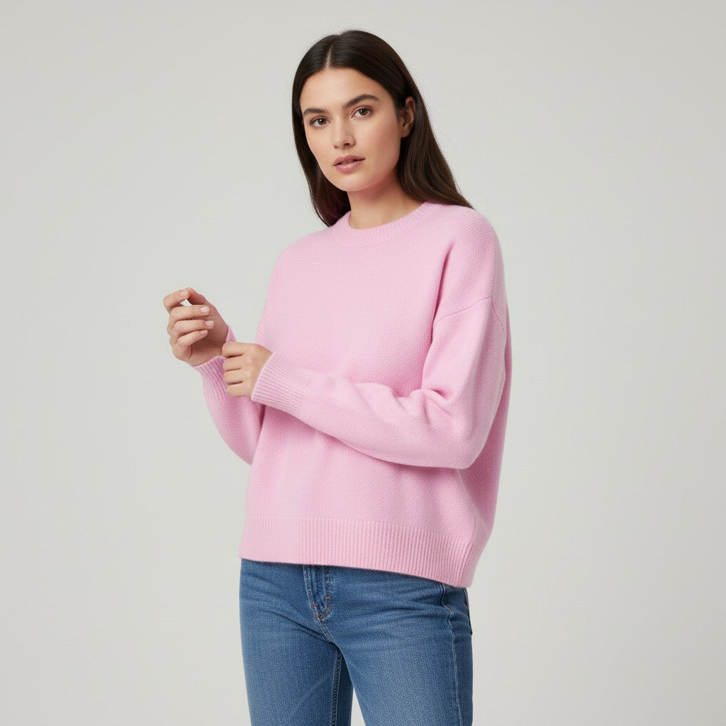 Women’s Cashmere Blend Sweater Soft Elegant Knit Top-Bon Voyage Vintage