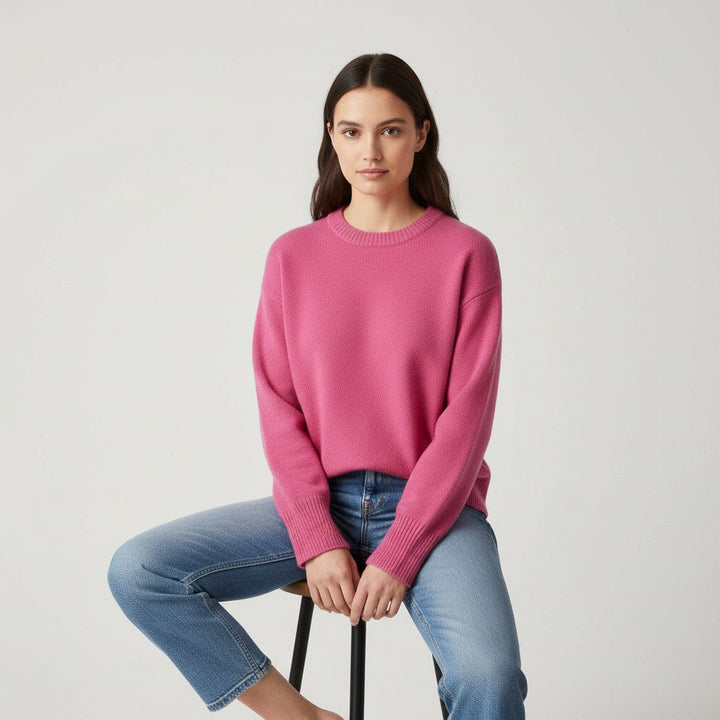 Women’s Cashmere Blend Sweater Soft Elegant Knit Top-Bon Voyage Vintage