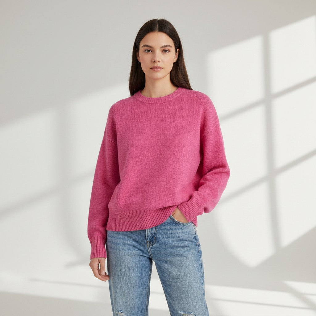 Women’s Cashmere Blend Sweater Soft Elegant Knit Top-Bon Voyage Vintage