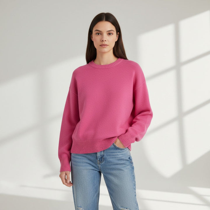 Women’s Cashmere Blend Sweater Soft Elegant Knit Top-Bon Voyage Vintage