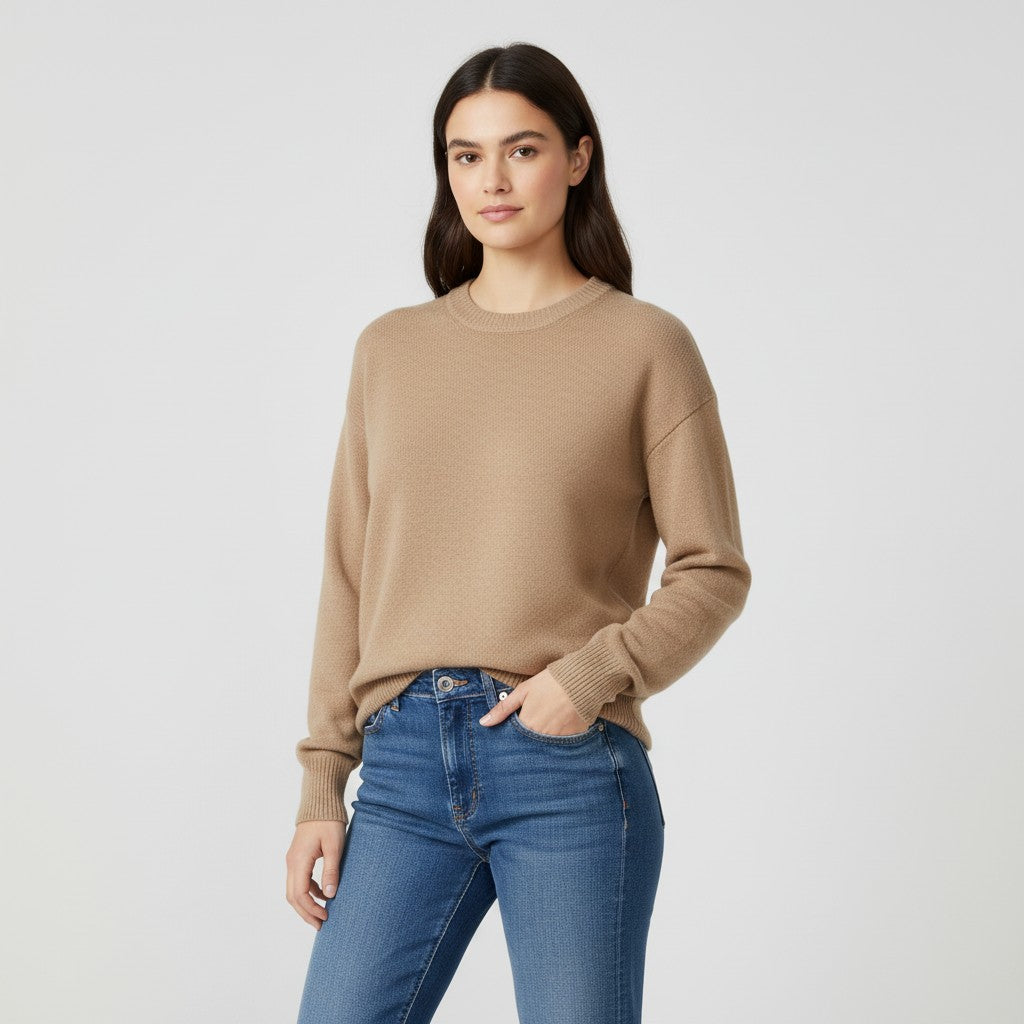Women’s Cashmere Blend Sweater Soft Elegant Knit Top-Bon Voyage Vintage