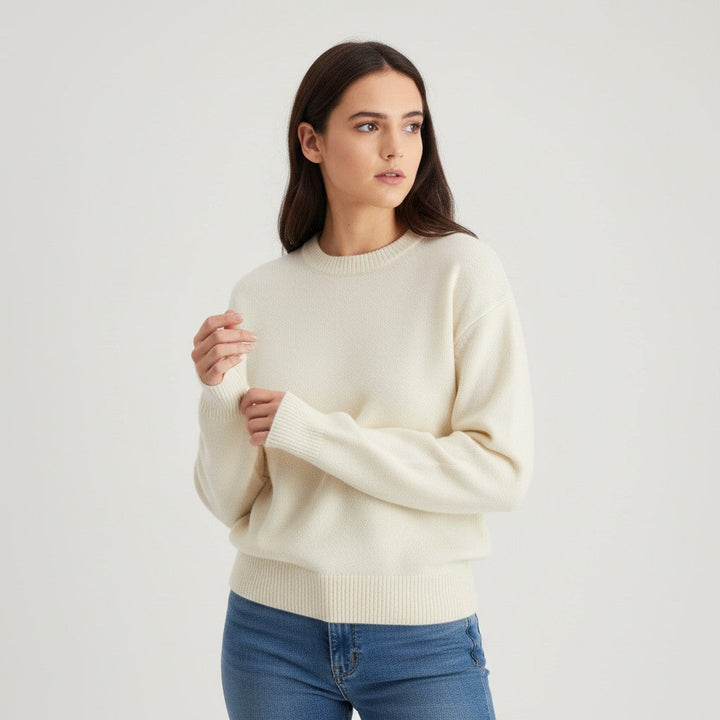 Women’s Cashmere Blend Sweater Soft Elegant Knit Top-Bon Voyage Vintage