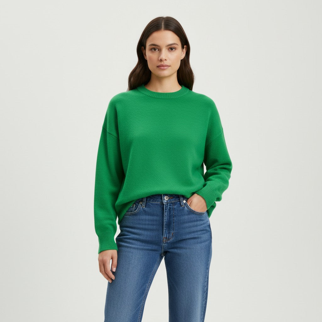 Women’s Cashmere Blend Sweater Soft Elegant Knit Top-Bon Voyage Vintage