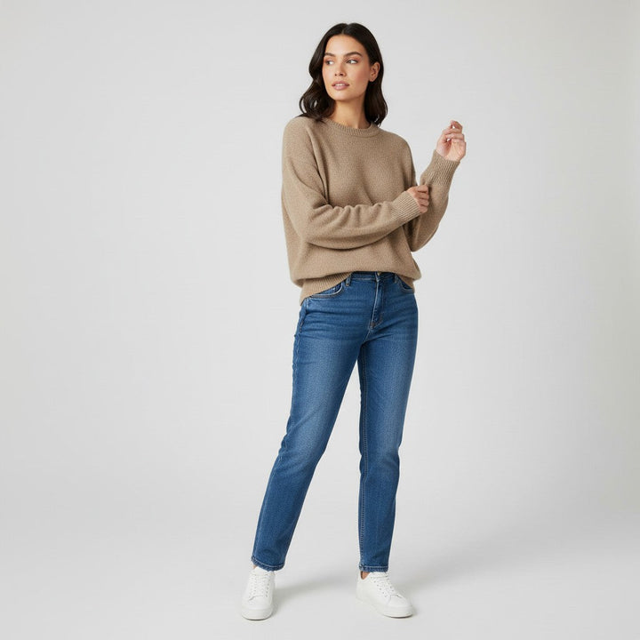Women’s Cashmere Blend Sweater Soft Elegant Knit Top-Bon Voyage Vintage