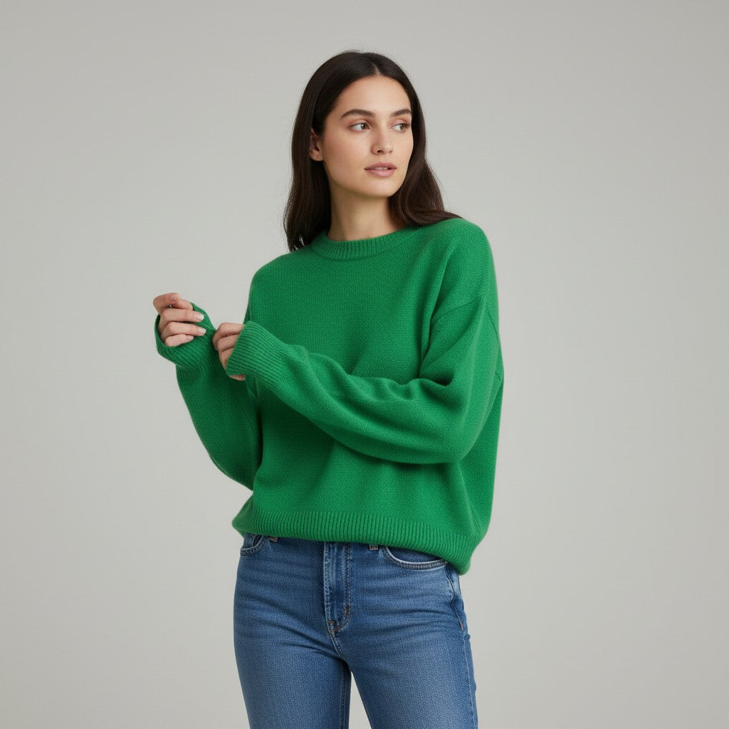 Women’s Cashmere Blend Sweater Soft Elegant Knit Top-Bon Voyage Vintage