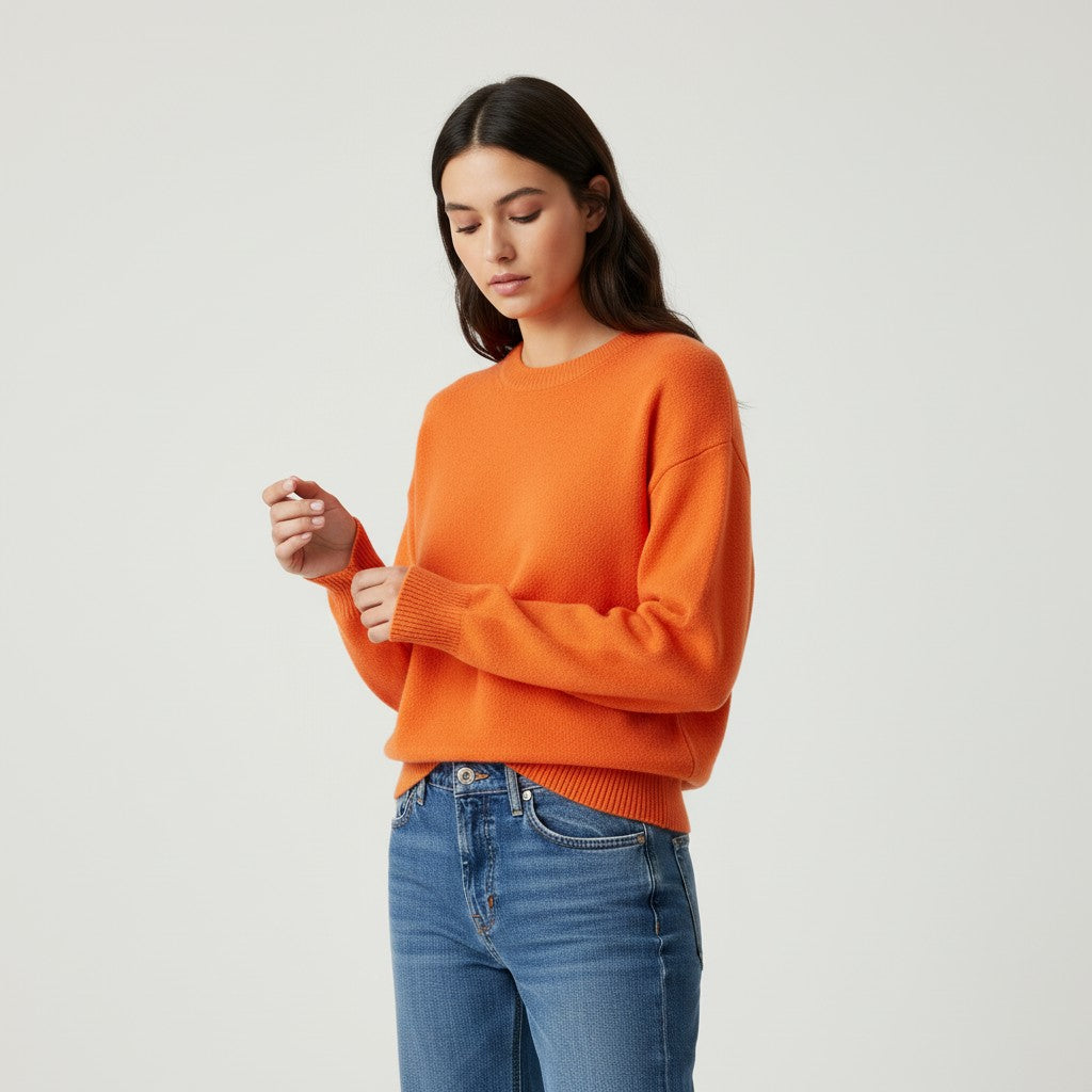 Women’s Cashmere Blend Sweater Soft Elegant Knit Top-Bon Voyage Vintage