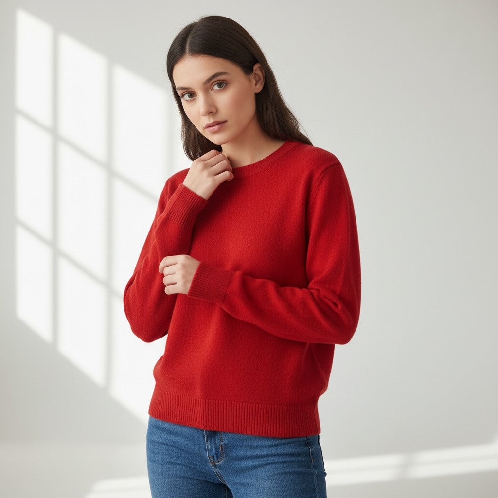 Women’s Cashmere Blend Sweater Soft Elegant Knit Top-Bon Voyage Vintage