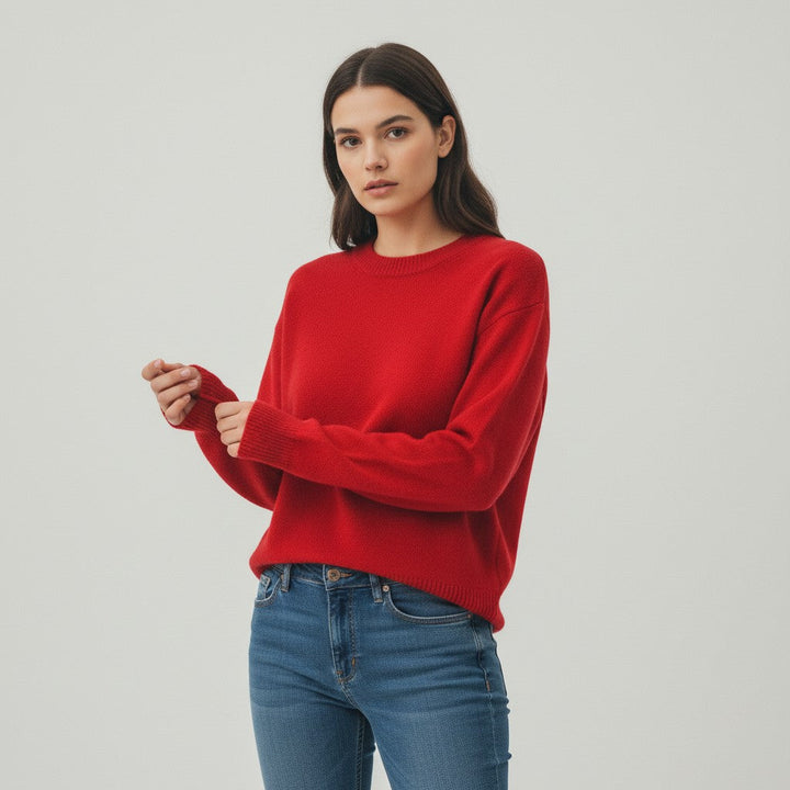Women’s Cashmere Blend Sweater Soft Elegant Knit Top-Bon Voyage Vintage