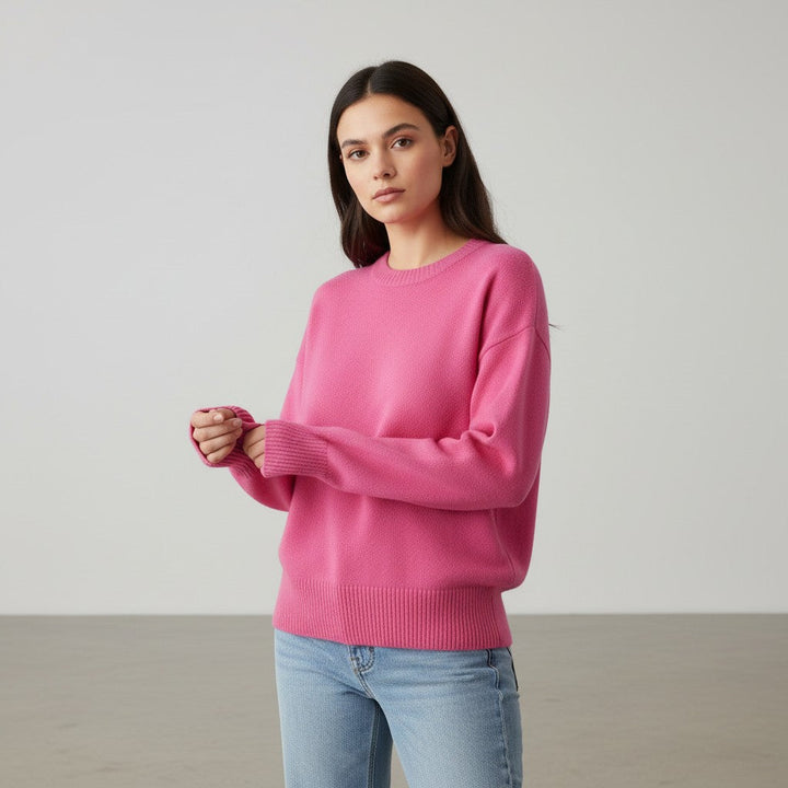 Women’s Cashmere Blend Sweater Soft Elegant Knit Top-Bon Voyage Vintage