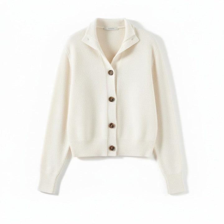 Women’s Cashmere Wool Vest with Collar and Buttons-Bon Voyage Vintage